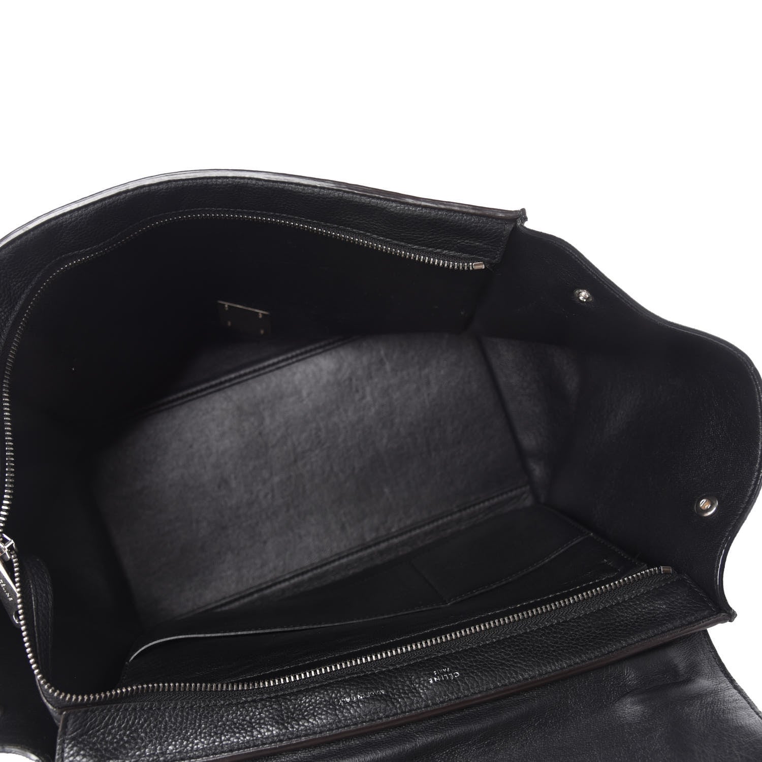 Celine Drummed Calfskin Suede Small Trapeze Black 5 of 14