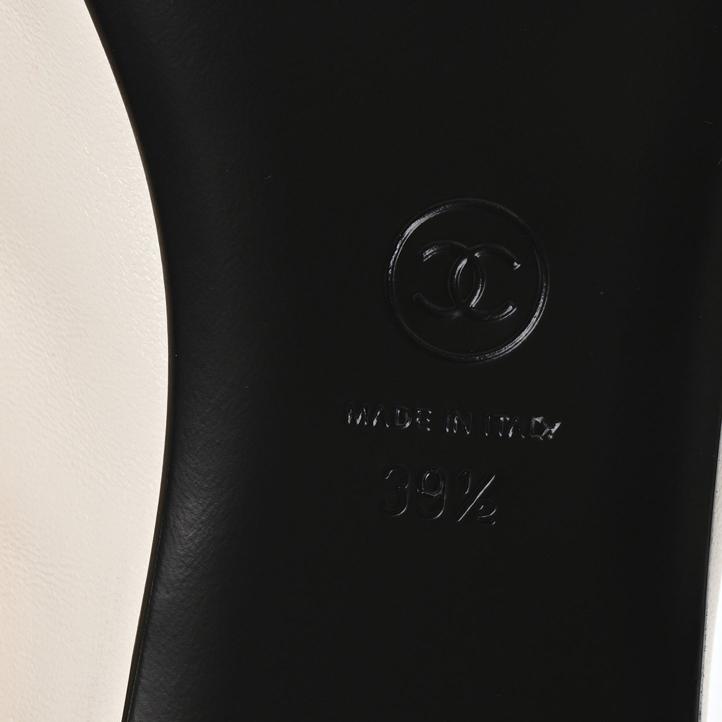 Lambskin Bow Mary Jane Flats 39.5 White Black