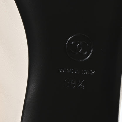 Chanel Lambskin Bow Mary Jane Flats 39.5 White Black 7 of 8