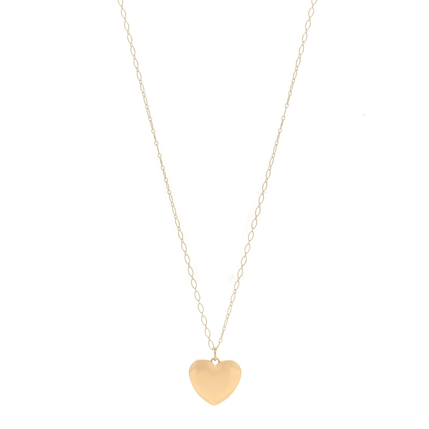 18K Yellow Gold Heart Locket Pendant Necklace