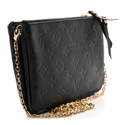 Louis Vuitton Empreinte Double Zip Pochette Black 3 of 12