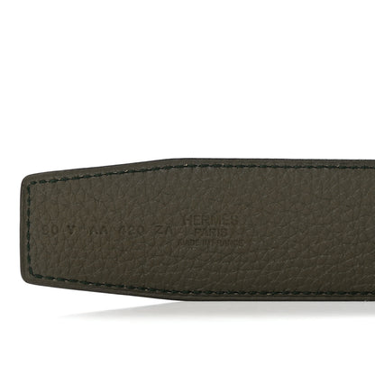 Hermes Chamonix Togo 32mm Belt 90 36 Plomb Vert De Gris 5 of 5