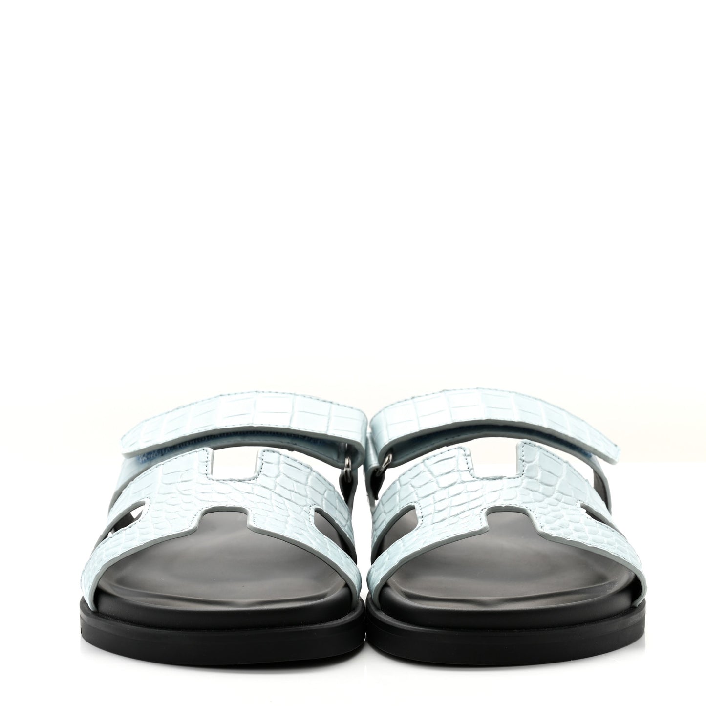 Matte Alligator Womens Chypre Sandals 38.5 Bleu Pastel