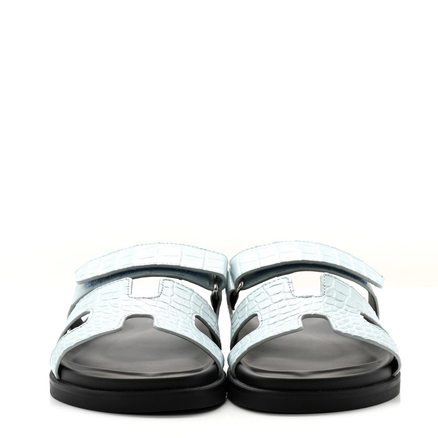 Hermes Matte Alligator Womens Chypre Sandals 38.5 Bleu Pastel 2 of 9