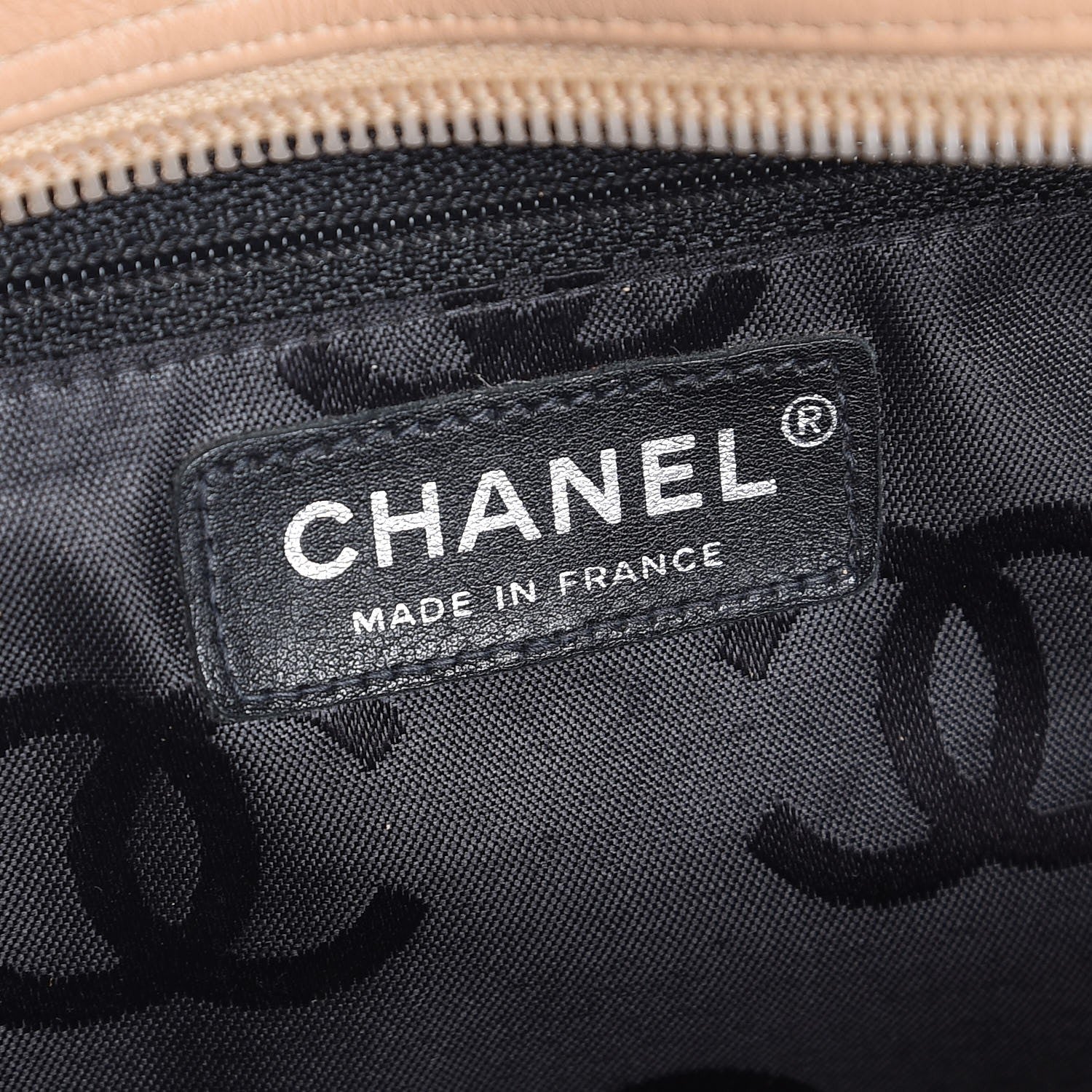 Chanel Calfskin Quilted Large Cambon Bowler Beige Black 6 of 15