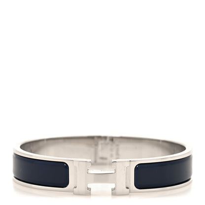 Hermes Narrow Enamel Clic Clac H Bracelet GM Bleu Abysse 1 of 5