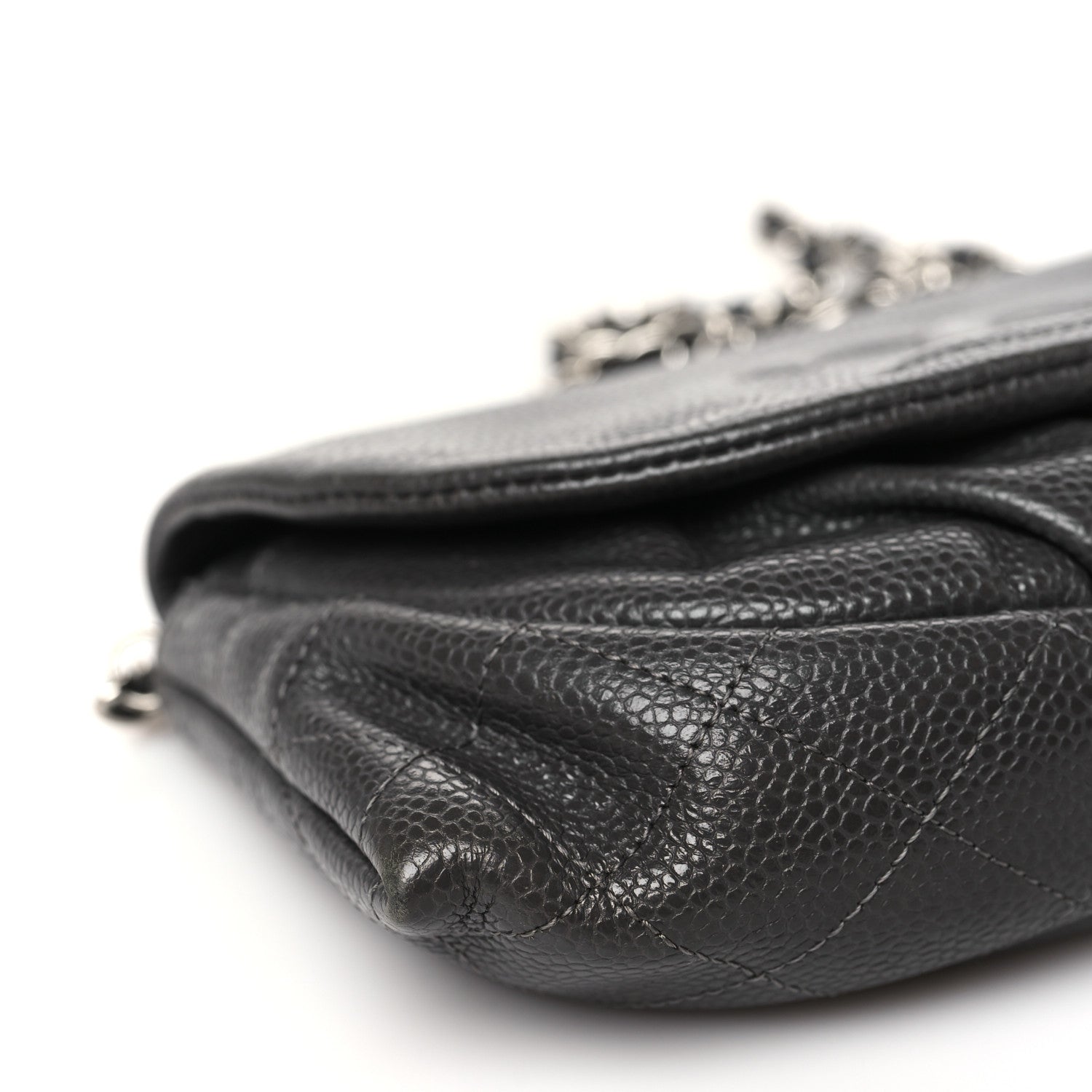 Chanel Caviar Half Moon Wallet On Chain WOC Dark Grey 10 of 12