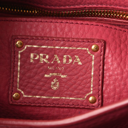 Prada Vitello Daino Push Lock Messenger Bag Peonia 6 of 8