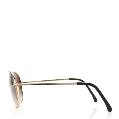 Chanel Aviator CC Sunglasses 4189-T-Q Gold 3 of 6