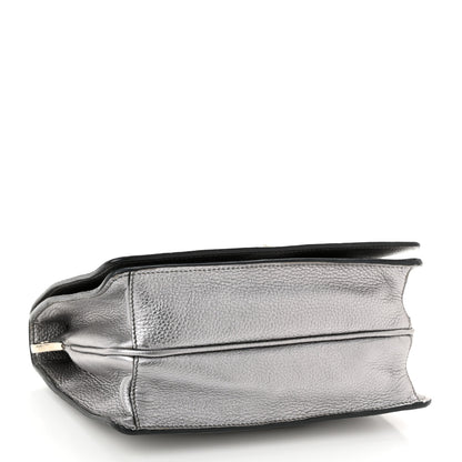 Prada Metallic Vitello Daino Flap Crossbody Cromo 4 of 10