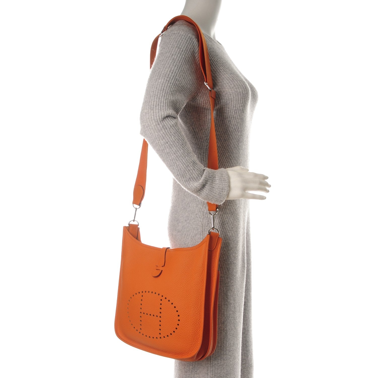 Hermes Taurillon Clemence Evelyne III PM Orange 2 of 7
