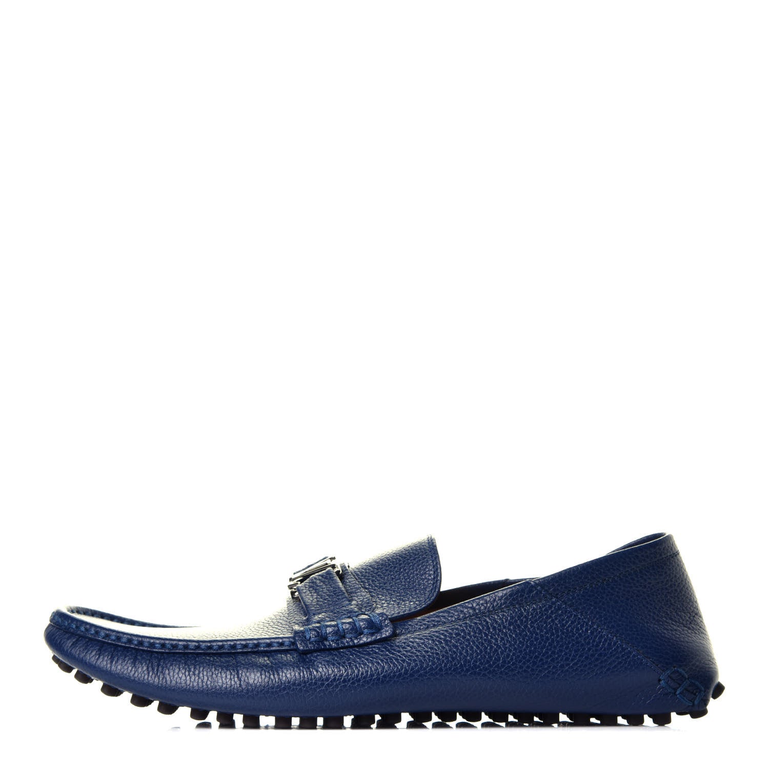 Louis Vuitton Mens Calfskin Hockenheim Moccasin Loafers 7 Navy 1 of 7