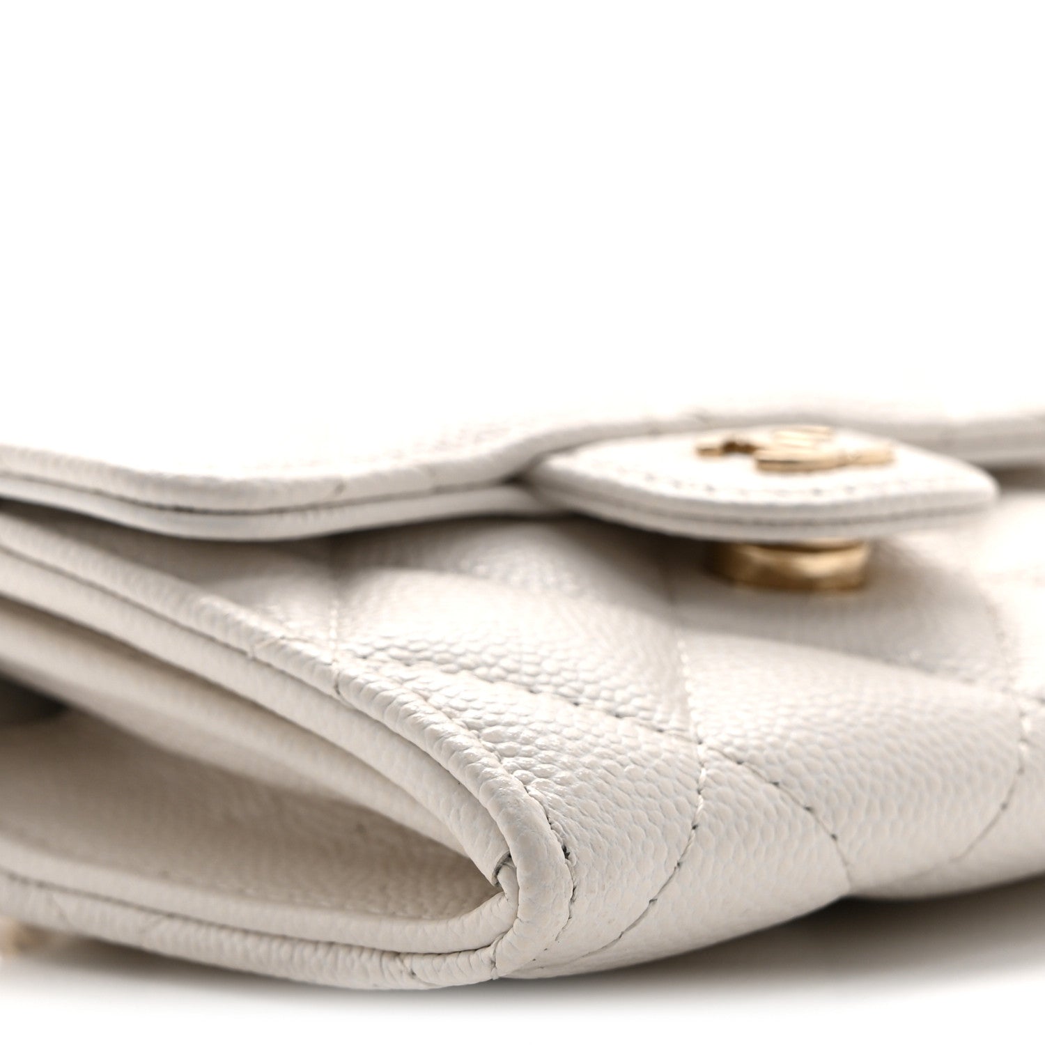 Chanel Caviar Quilted Flap Card Holder On Chain White 10 of 11