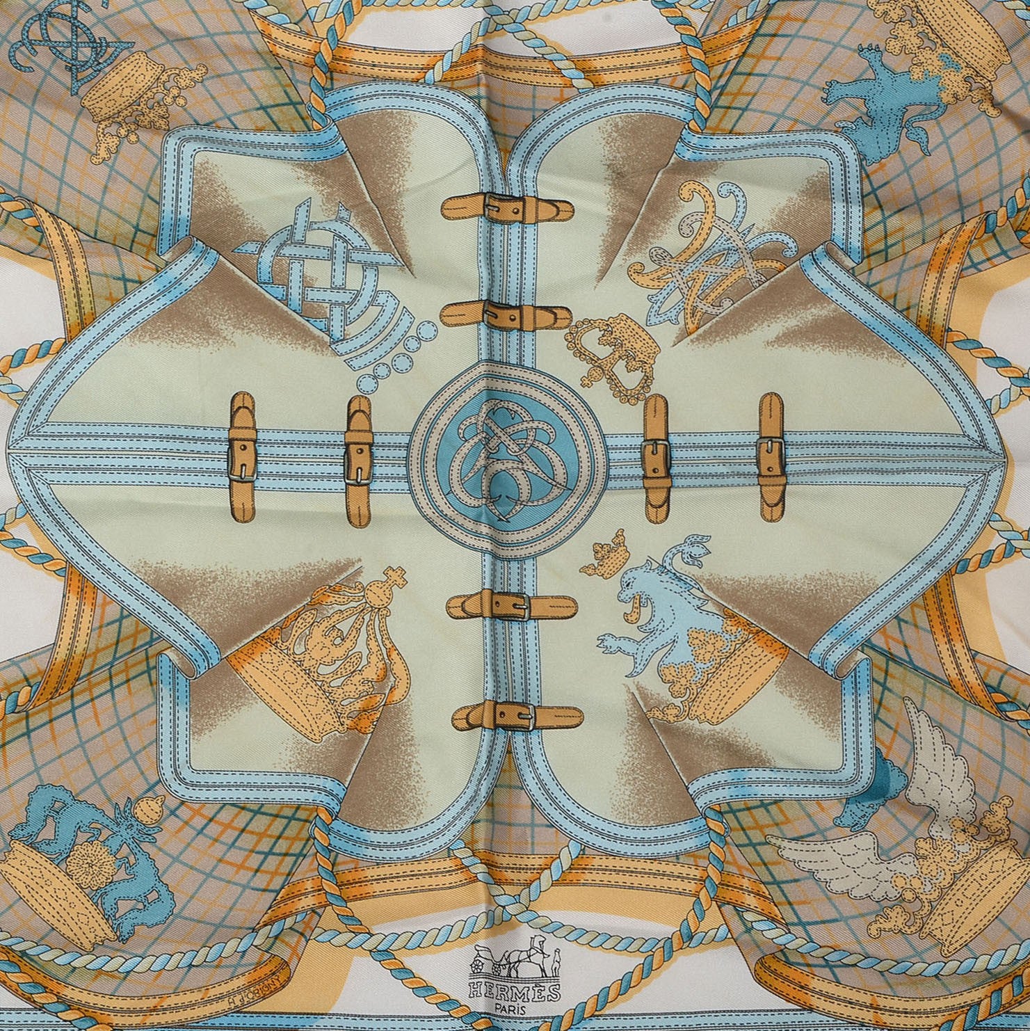 Hermes Silk Grande Tenue Pocket Square 1 of 6