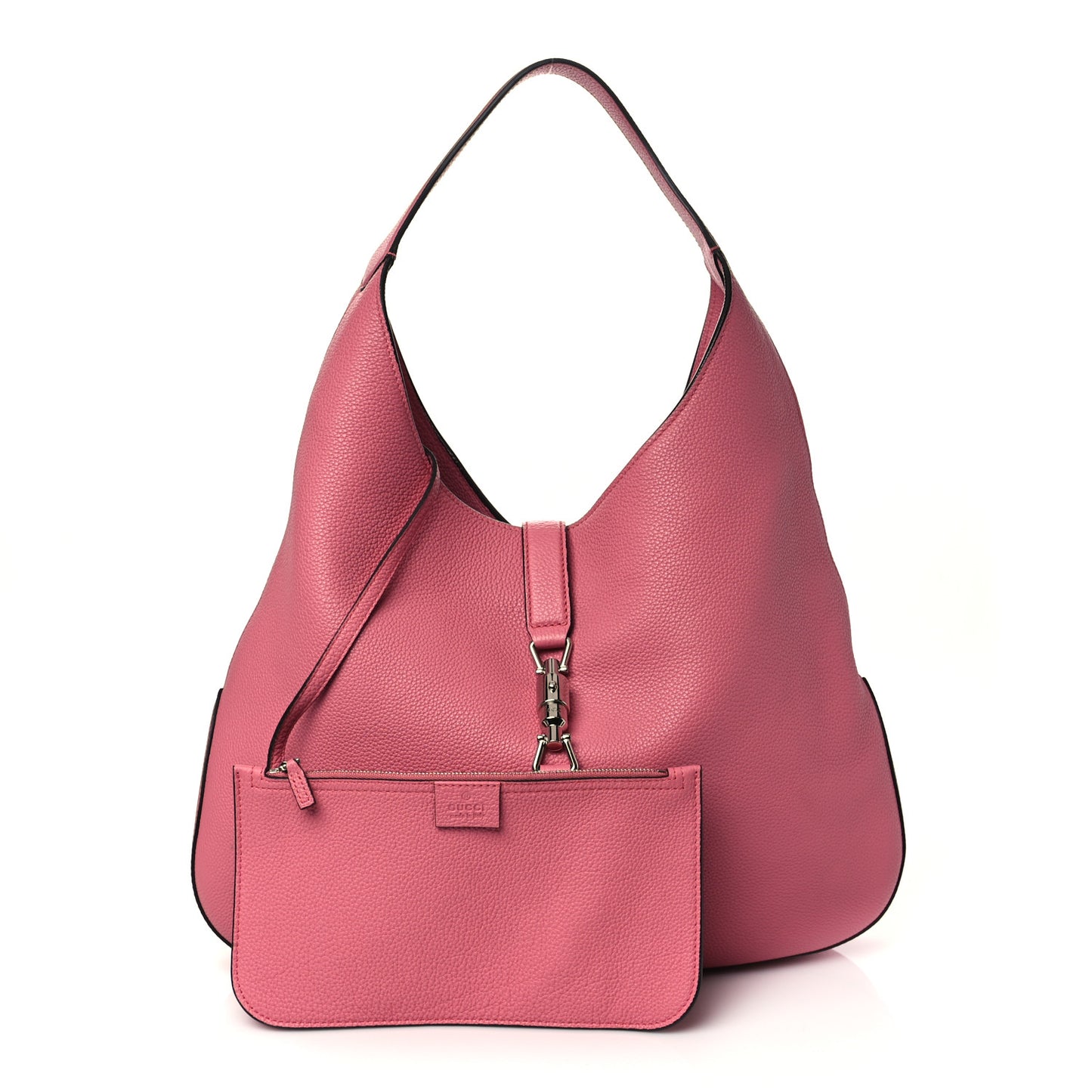 Soft Grained Calfskin Large Jackie Hobo Glossy Pink