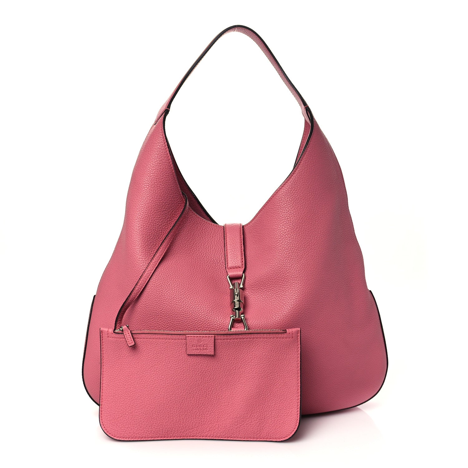 Gucci Soft Grained Calfskin Large Jackie Hobo Glossy Pink 1 of 10
