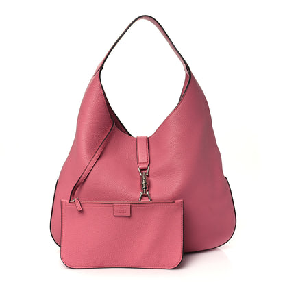 Gucci Soft Grained Calfskin Large Jackie Hobo Glossy Pink 1 of 10