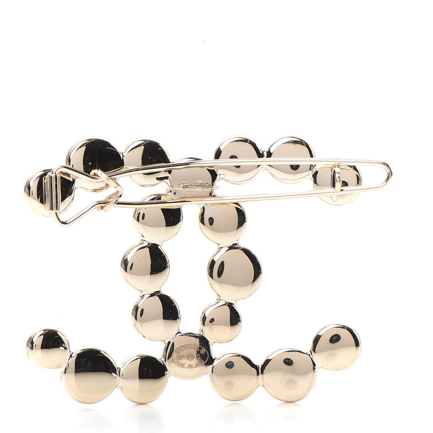 Metal Beaded CC Hair Clip Gold