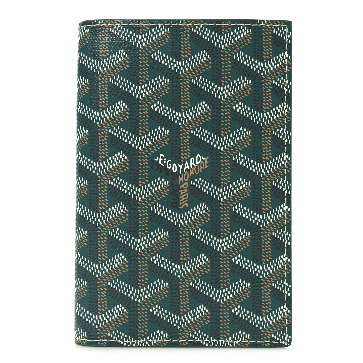Goyardine Grenelle Passport Wallet Green