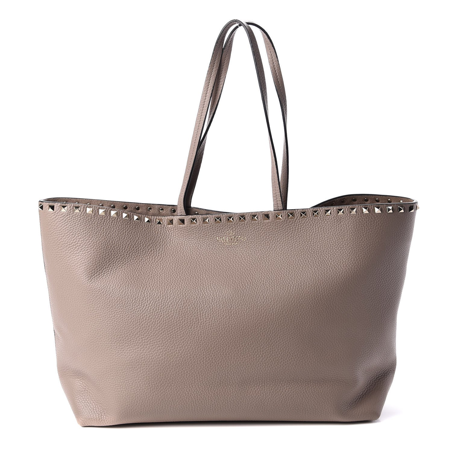 Valentino Garavani Grained Calfskin Rockstud Shoulder Tote Poudre 1 of 9