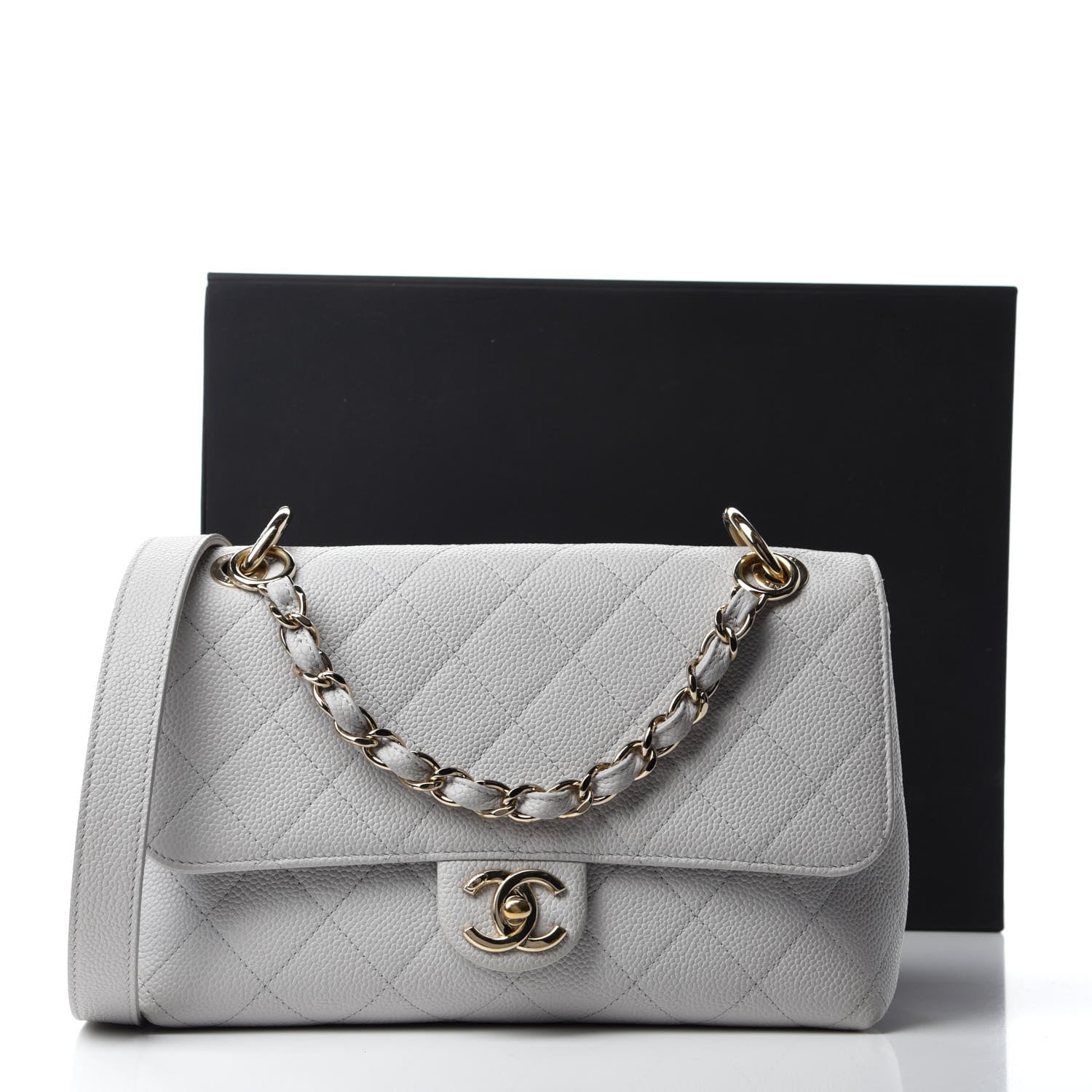 Chanel Caviar Quilted City Walk Flap Light Grey 15 of 15