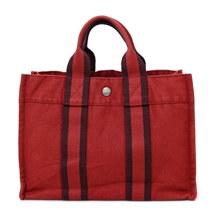 Hermes Canvas Herline PM Tote Red 1 of 9