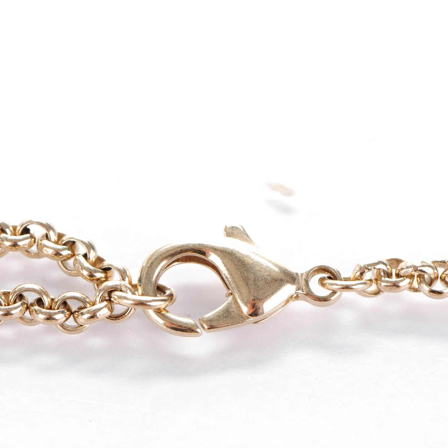 Pearl Silk Enamel CC Long Necklace Pink Gold