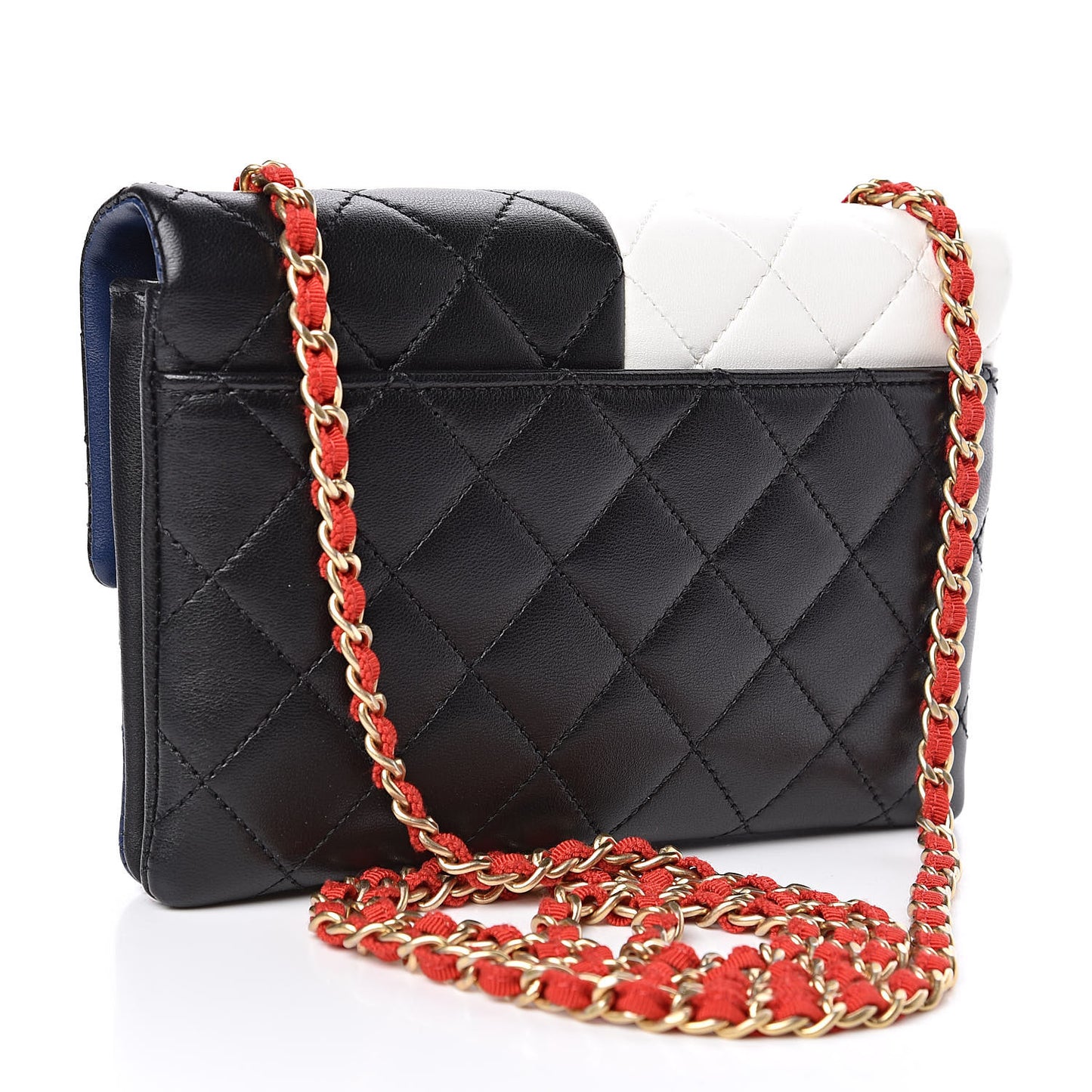 Lambskin Quilted Yin Yang Flap Red White Blue Black