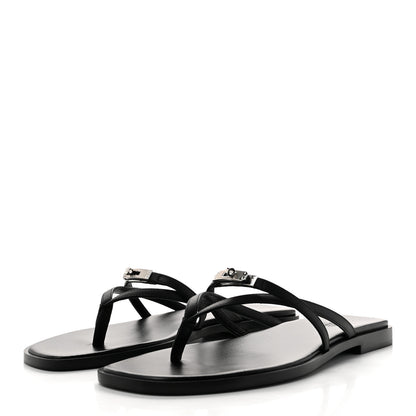 Hermes Calfskin Miss Sandals 39 Black 4 of 9
