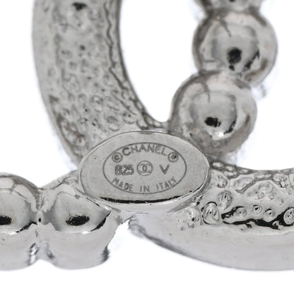Chanel Pearl Crystal CC Earrings Silver 4 of 5