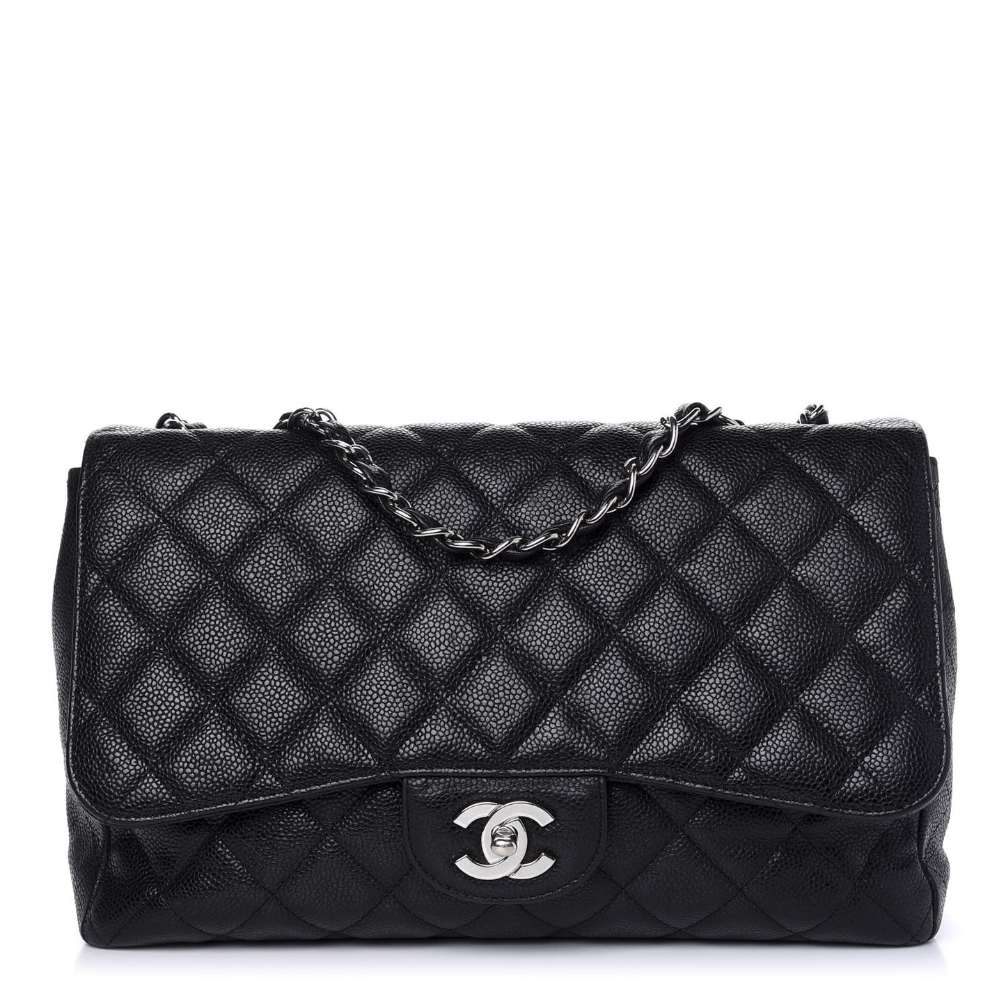 Caviar Quilted Jumbo Single Flap Black