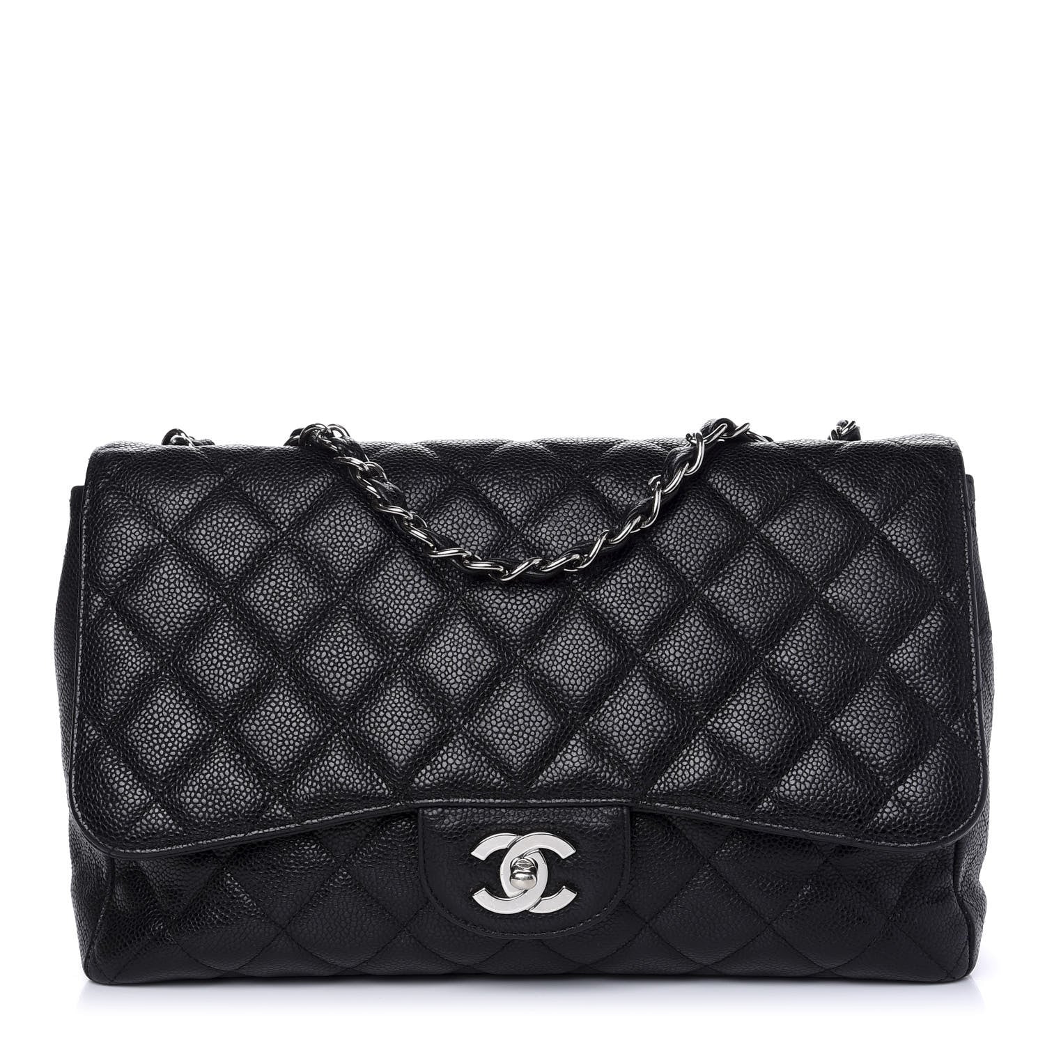 Chanel Caviar Quilted Jumbo Single Flap Black 1 of 9