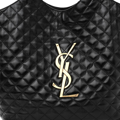 Saint Laurent Lambskin Quilted Maxi Icare Shopping Tote Black 7 of 9