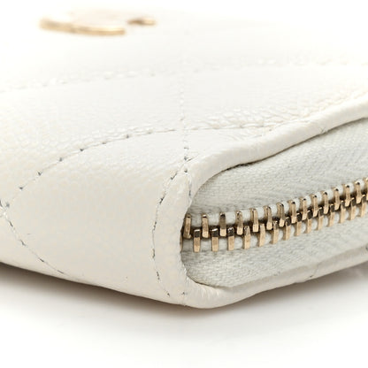 Chanel Caviar Quilted Zipped Key Holder Case White 8 of 12