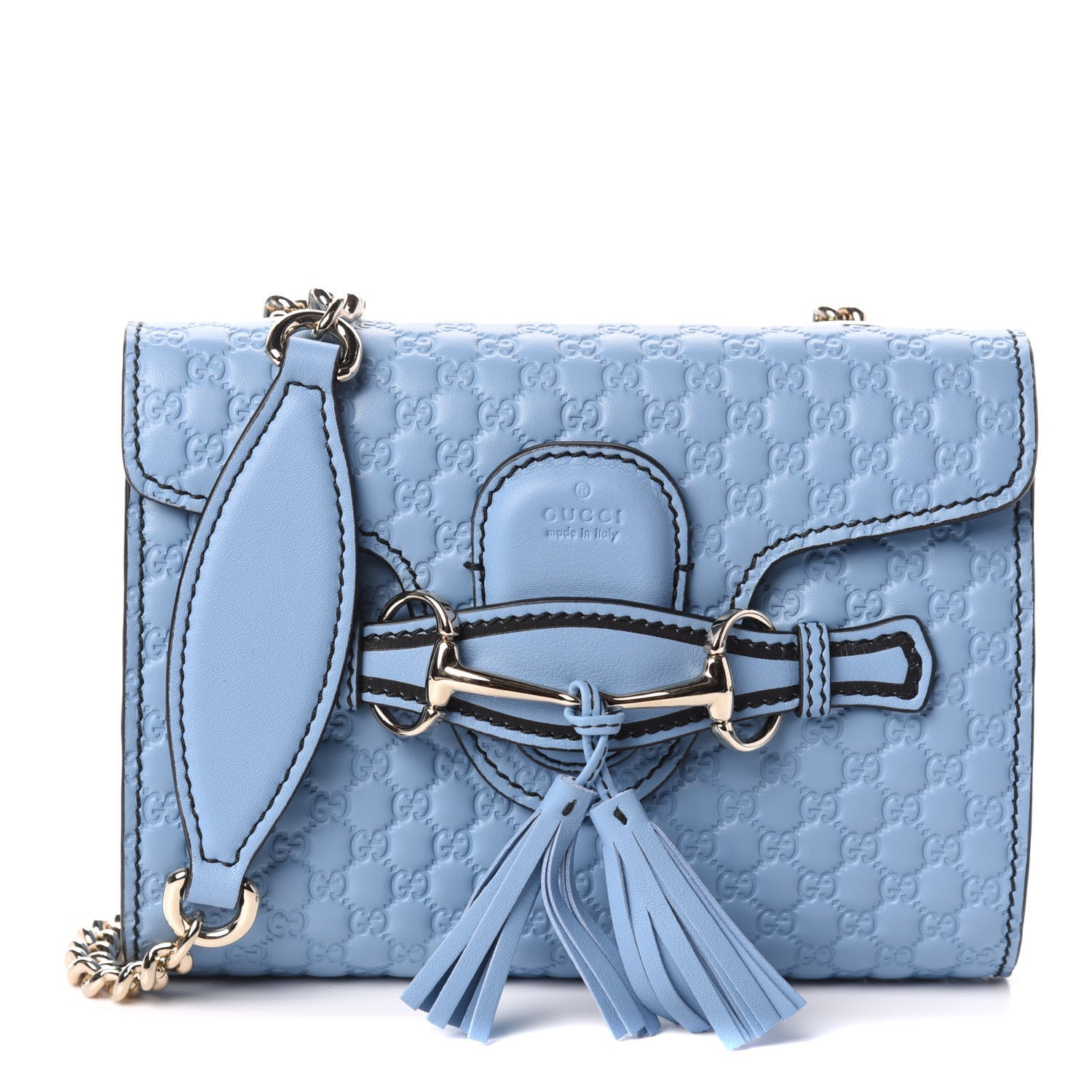 Gucci Soft Microguccissima Mini Emily Chain Shoulder Bag Mineral Blue 1 of 8