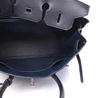 Hermes Taurillon Clemence Birkin 35 Bleu Indigo 6 of 10