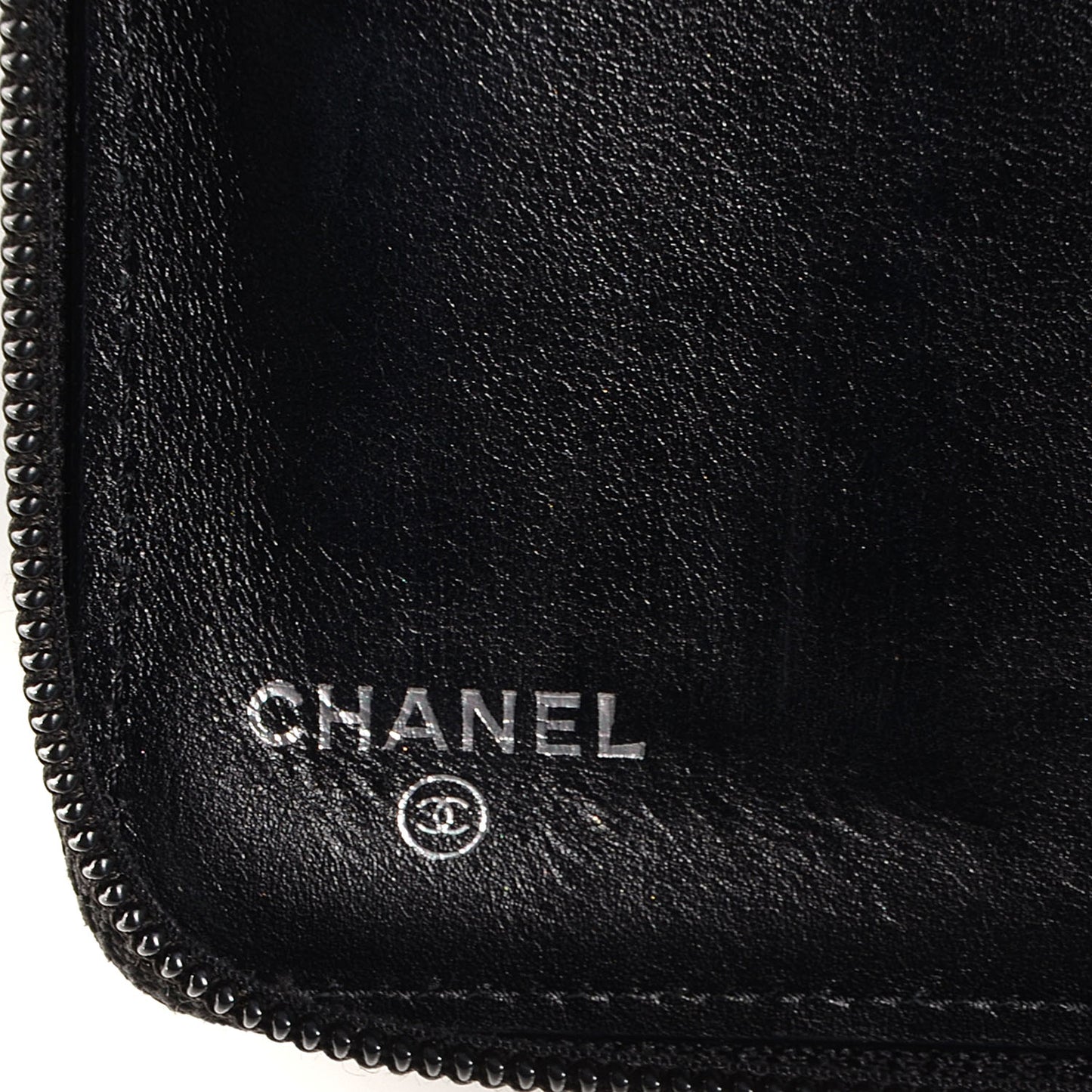 Caviar CC Timeless Large Zip Around Wallet Black