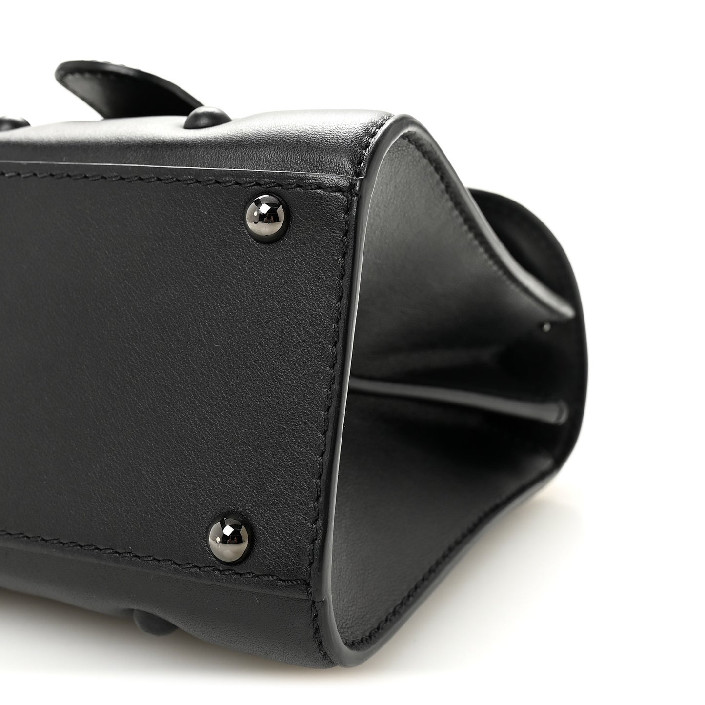 Grained Rodeo Calfskin Quilted Mini Brillant Satchel Black