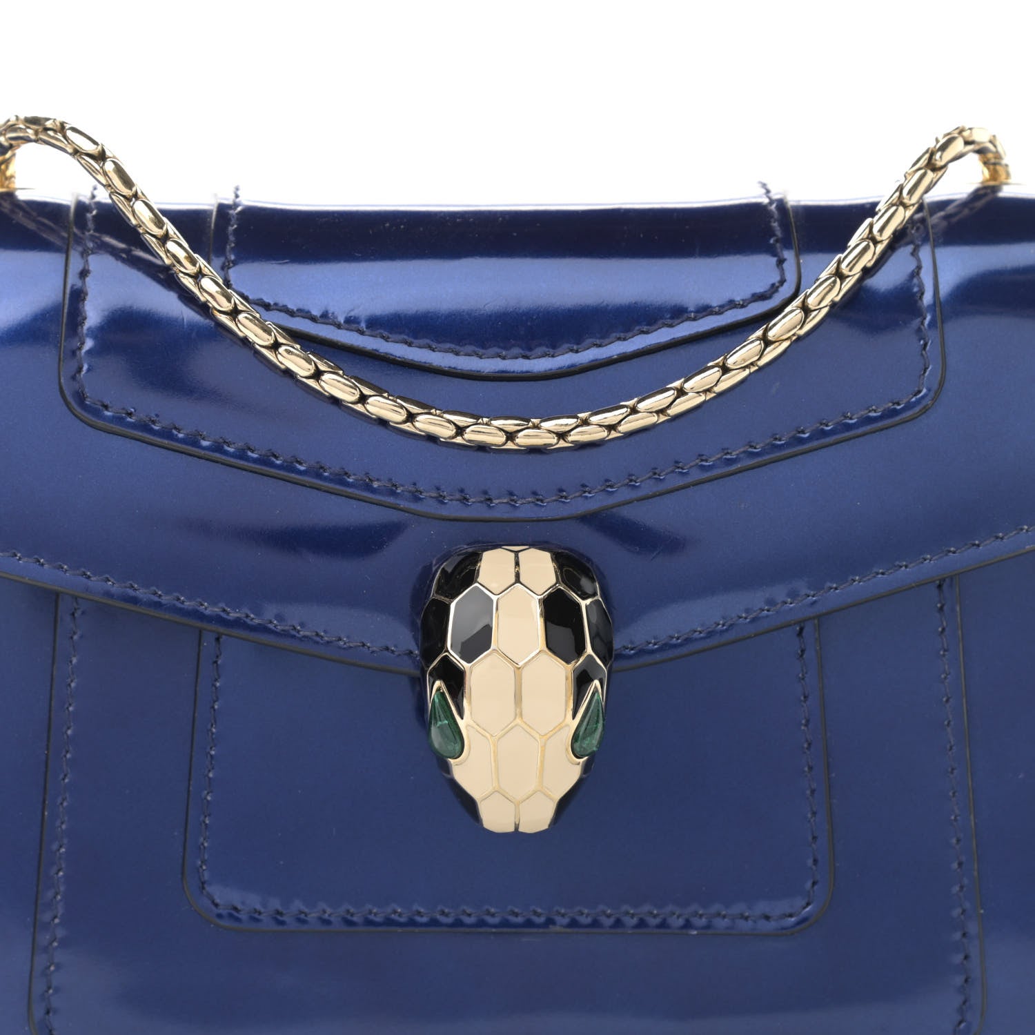 Bulgari Patent Serpenti Forever Crossbody Blue 7 of 10