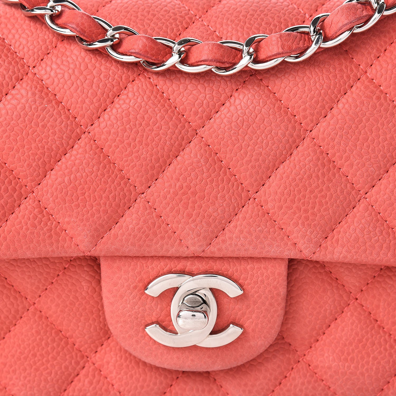 Chanel Iridescent Caviar Quilted Mini Rectangular Flap Dark Pink 8 of 16