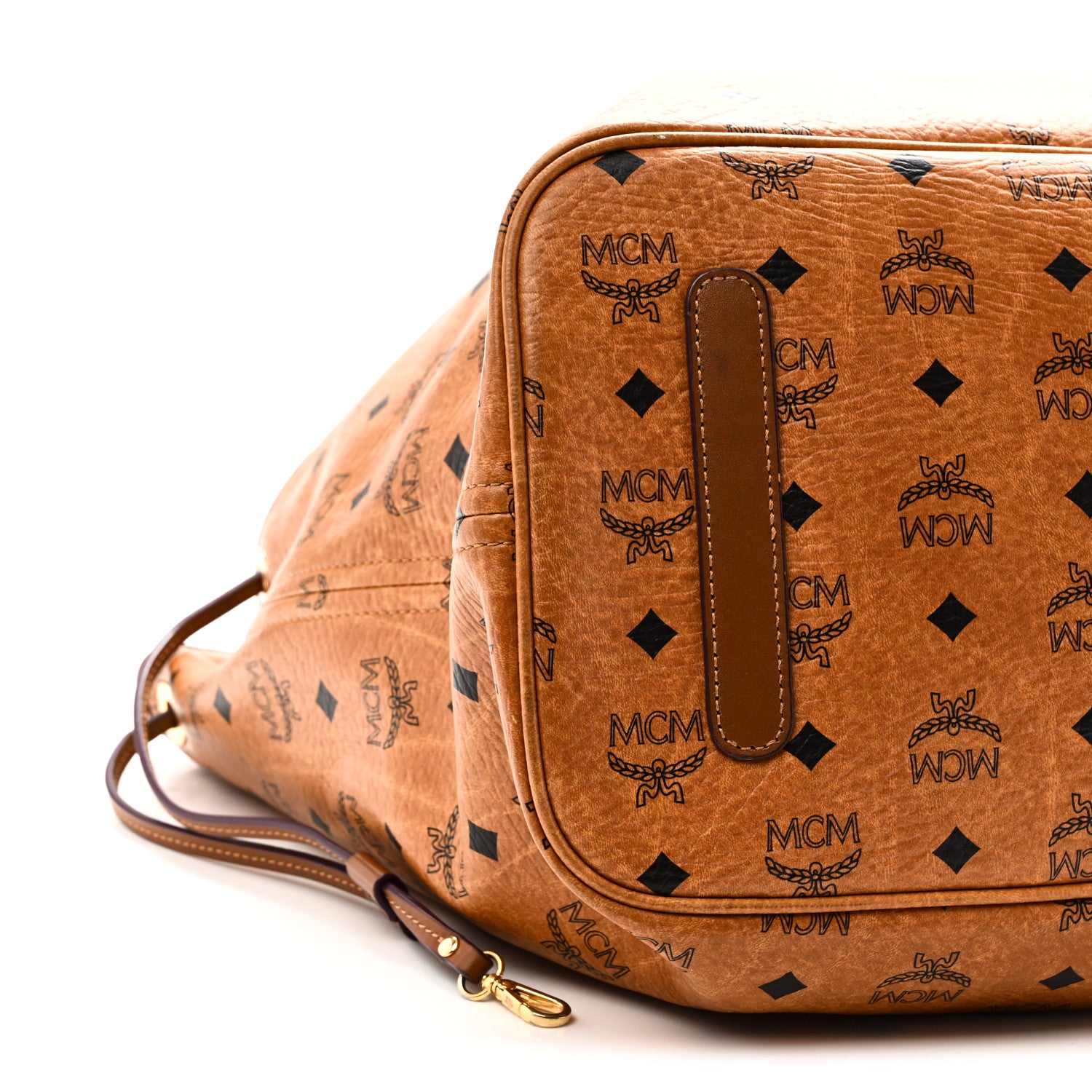 MCM Visetos Large Liz Reversible Shopper Tote Cognac 11 of 14