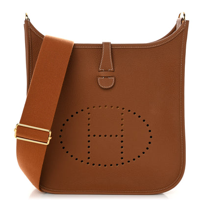 Hermes Taurillon Clemence Evelyne III PM Gold 1 of 11