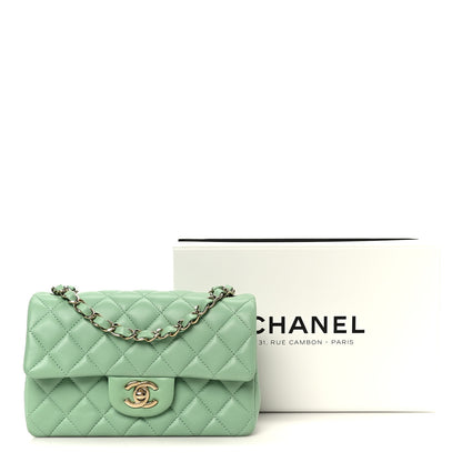 Chanel Lambskin Quilted Mini Rectangular Flap Green 12 of 12