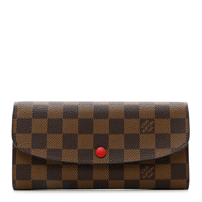 Louis Vuitton Damier Ebene Emilie Wallet Red 1 of 6