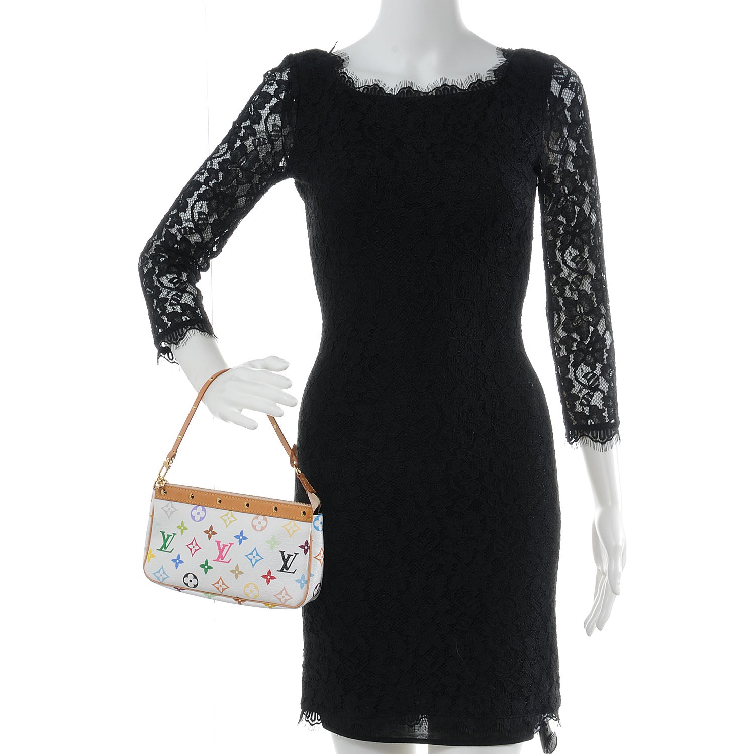 Louis Vuitton Monogram Multicolor Pochette Accessories White 2 of 9