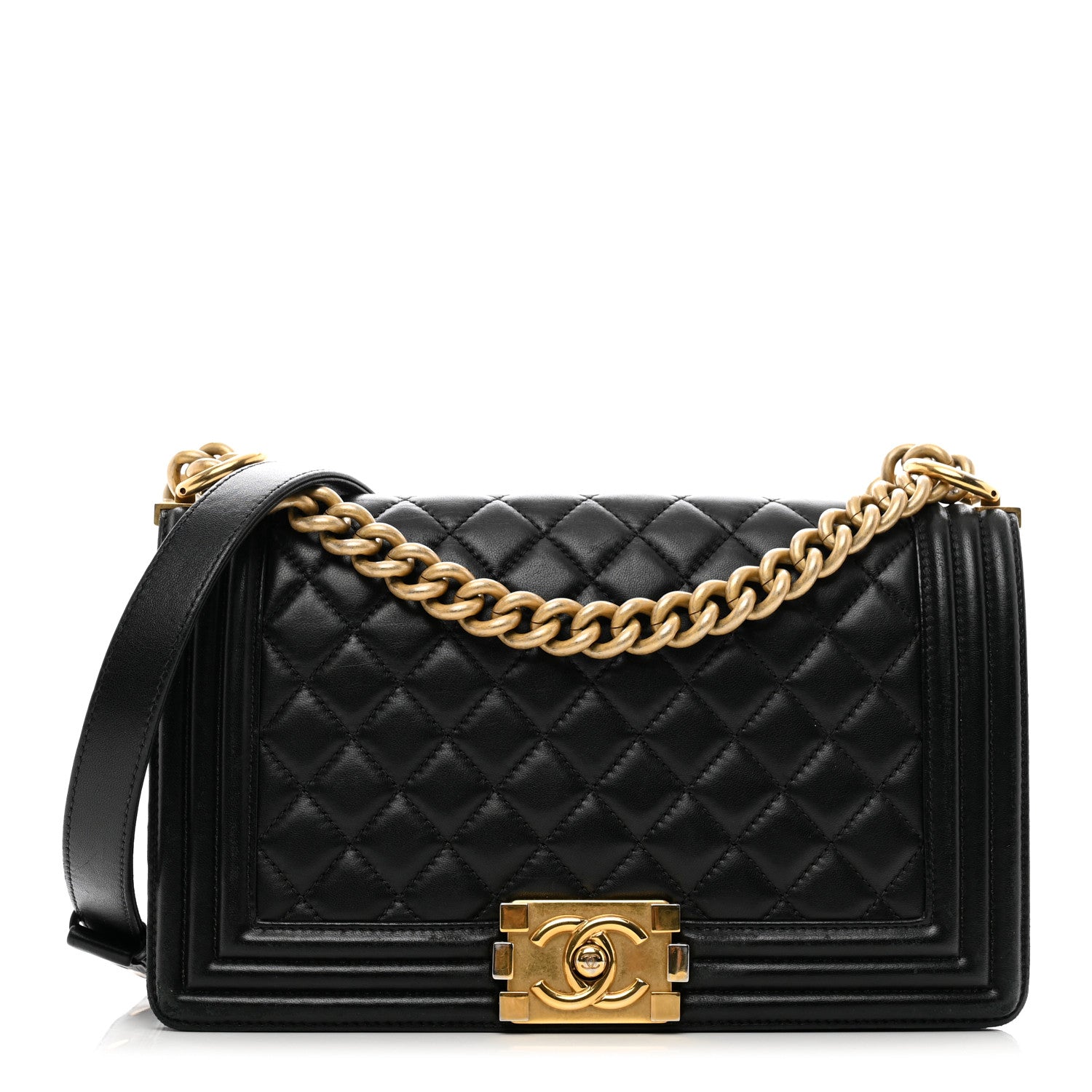 Chanel Lambskin Quilted Medium Boy Flap Black 1 of 12