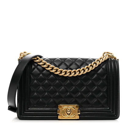 Chanel Lambskin Quilted Medium Boy Flap Black 1 of 12