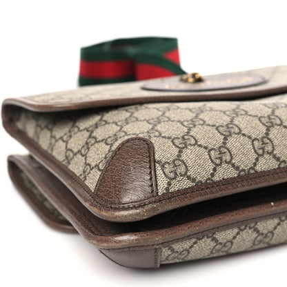 Gucci GG Supreme Monogram Web Neo Vintage Double Flap Messenger Bag Beige New Acero 8 of 9