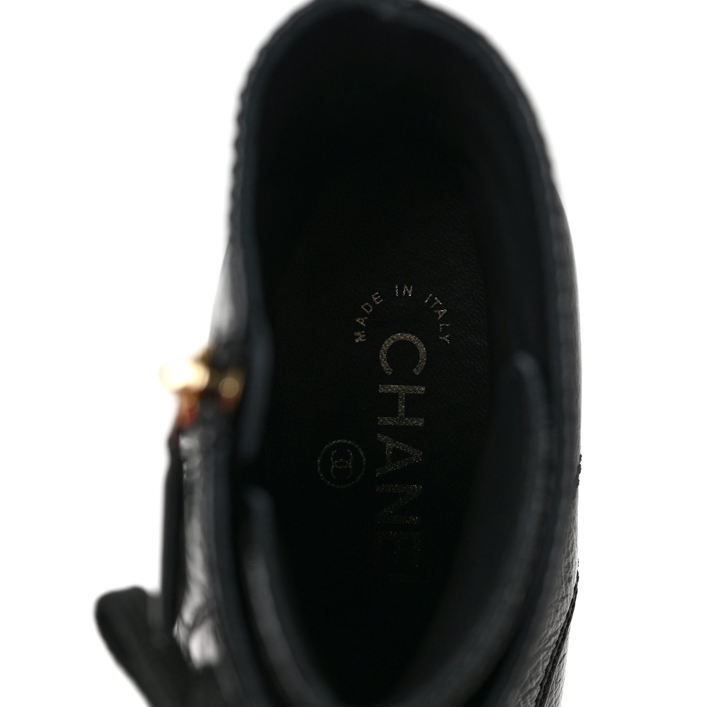 Shiny Crumpled Lambskin Lace Up Combat Boots 38 Black