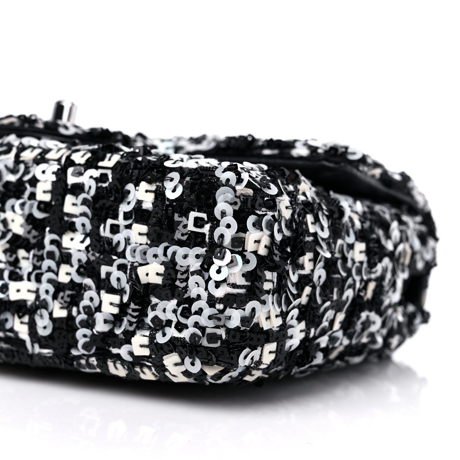 Chanel Sequin Lambskin Mini Flap Silver Black 9 of 11